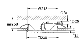 GROHE SPA RAINSHOWER ALLURE 230 CEILING SHOWER 1 SPRAY