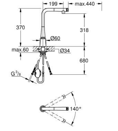 GROHE ZEDRA SMARTCONTROL SINK MIXER WITH SMARTCONTROL