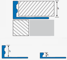 ALUMINIUM WHITE SHINE L-SHAPED CORNER PROFILE 12MM