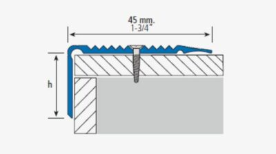 ALUMINIUM SILVER MATTE STEP PROFILE 22MM