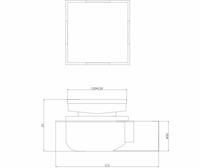 SHOWER DRAIN SQUARE 13X13CM