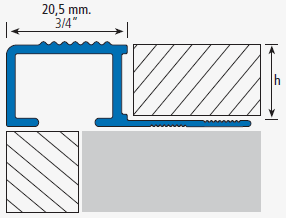 ALUMINIUM SILVER MATTE STEP PROFILE 13MM