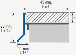 ALUMINIUM SILVER MATTE BALCONY PROFILE 12MM