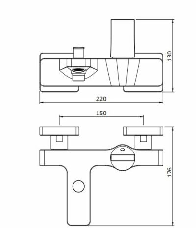 LINE 42 BLACK BATH/SHOWER MIXER