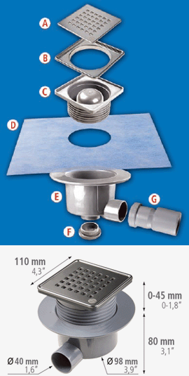 SHOWER DRAIN SQUARE