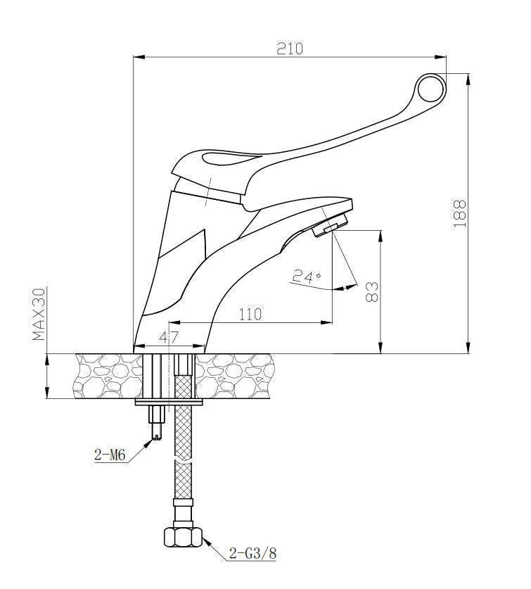 ACCESSIBLE (AMEA) BASIN MIXER