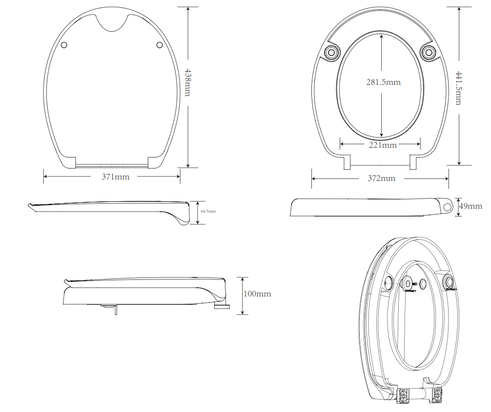 UF TOILET SEAT WITH ADJUSTABLE HEIGHT