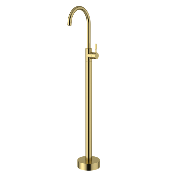 FLOOR STANDING BRUSHED CHAMPAGNE GOLD BASIN MIXER