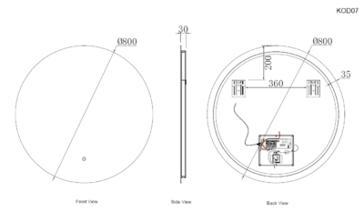 FRAMELESS ROUND LED MIRROR ⌀80CM