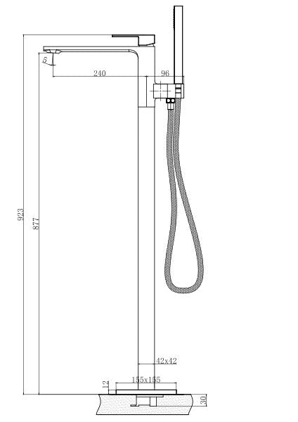 FLOOR STANDING SQUARE BATH MIXER