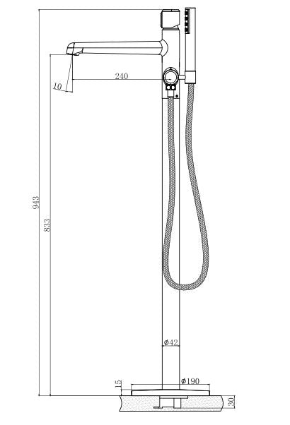 FLOOR STANDING ROUND BATH MIXER