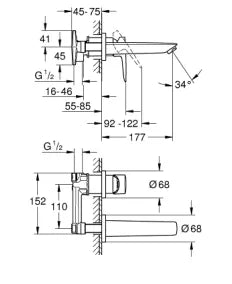 GROHE BAUCLASSIC SINGLE-LEVER BATH MIXER