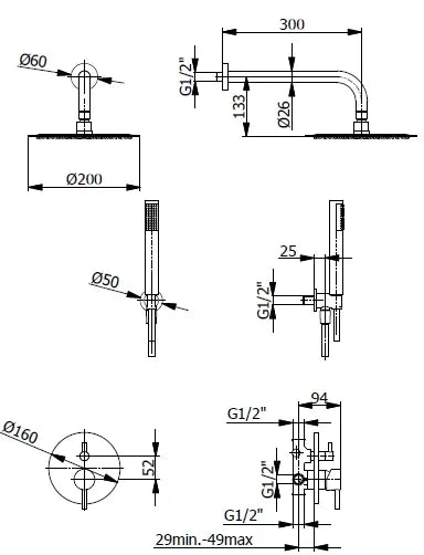 INCASSO ROUND BUILT-IN COMPLETE SHOWER MIXER