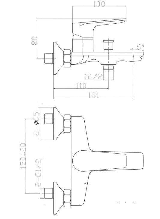 SPRINT SINGLE LEVEL BATH / SHOWER MIXER CHROME