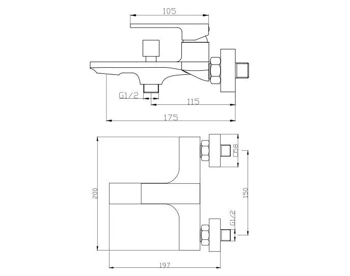 VEGA BLACK BATH MIXER