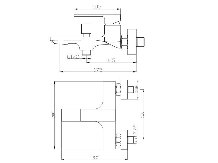 VEGA BATH MIXER CHROME