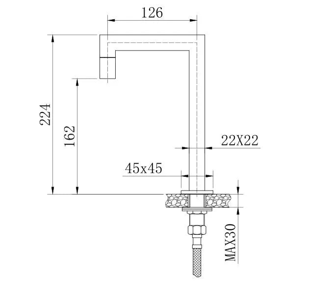 SQUARE KITCHEN MIXER SINGLE TAP