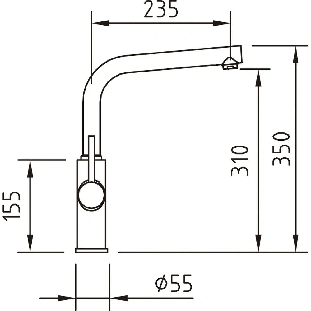 METAL FREE BLACK KITCHEN MIXER 3WAY