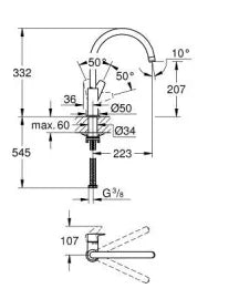 GROHE BAUEDGE SINGLE-LEVER SINK MIXER 1/2″