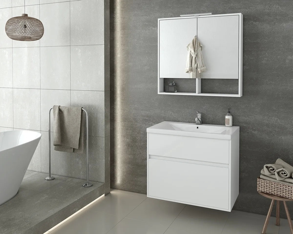 INSTINCT 80 WHITE BASE UNIT&BASIN 80X46X60cm