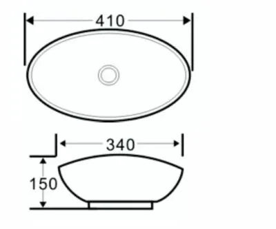 SILVER ART BASIN 410x340x150MM