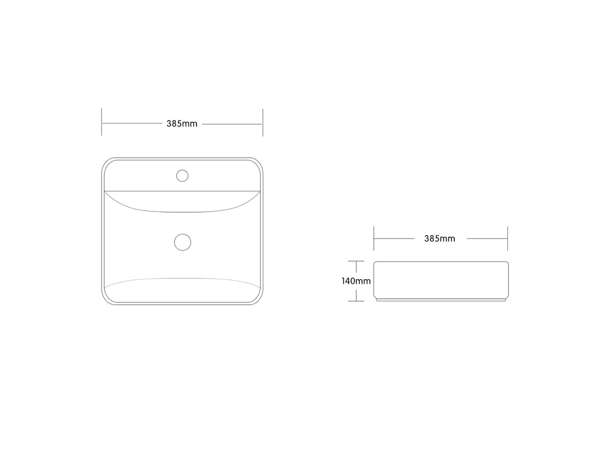 NELIE ART BASIN 385x385x140MM