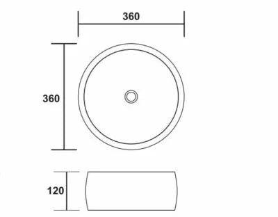 LULA ROUND WHITE/GOLD ART BASIN ᴓ360x120MM