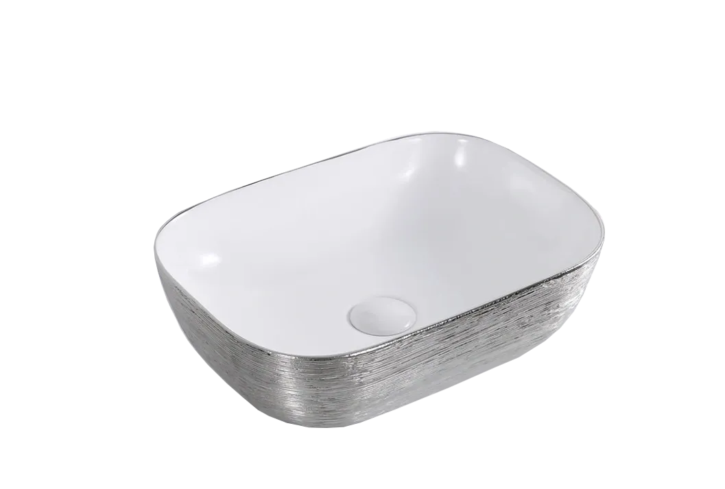 LEA WHITE/SILVER ART BASIN 505x405x135MM