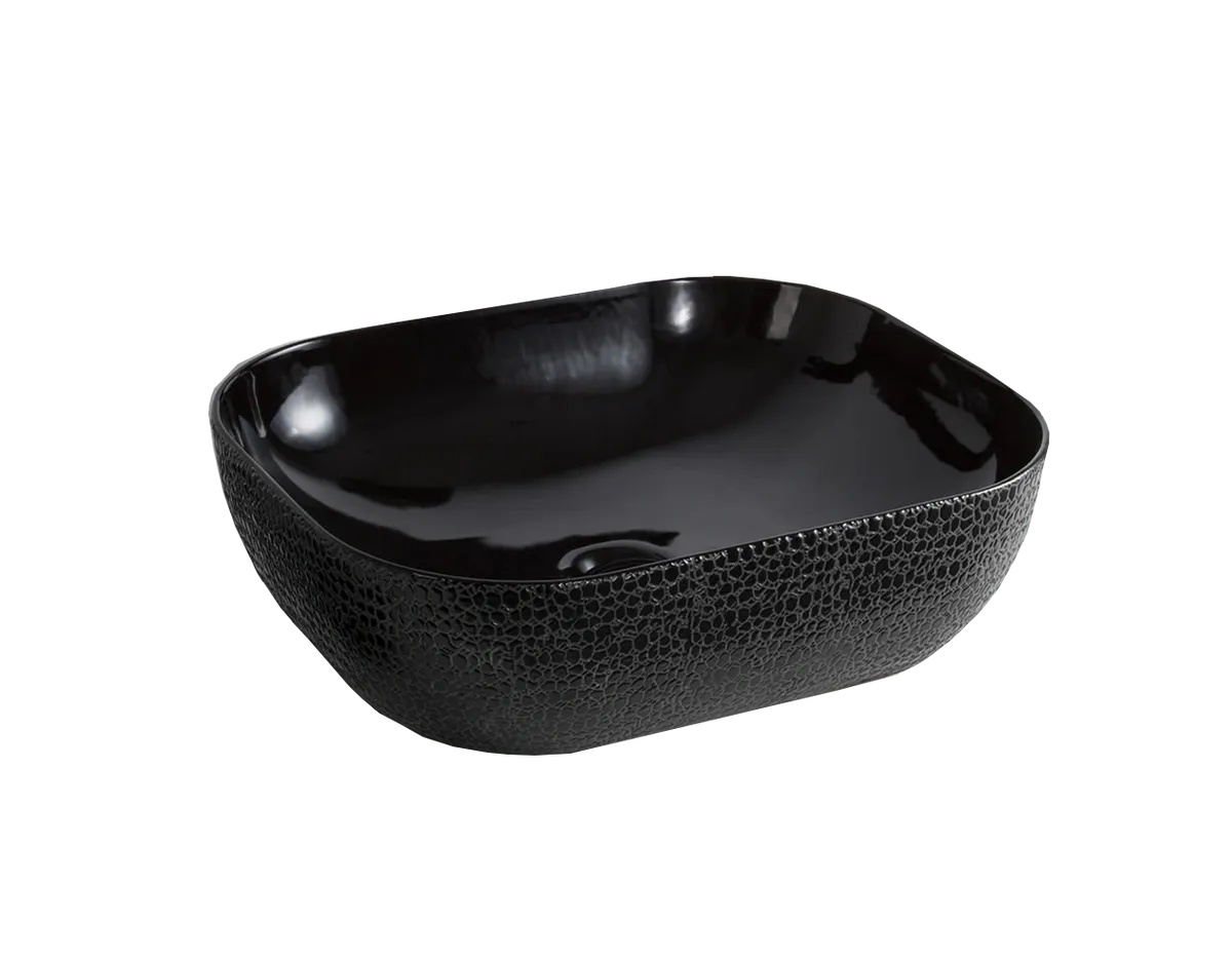 LEA BLACK ART BASIN 505x405x135MM