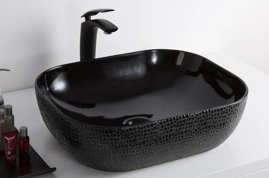 LEA BLACK ART BASIN 505x405x135MM