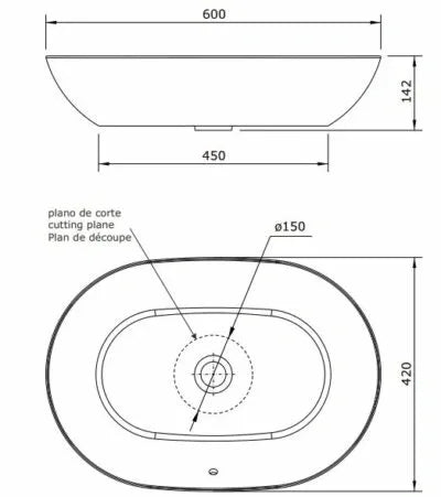 SANLIFE ART BASIN 600x420x95MM