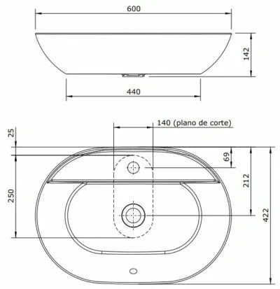 SANLIFE ART BASIN 600x422x92MM