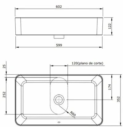 SANLIFE ART BASIN 602x352x97MM