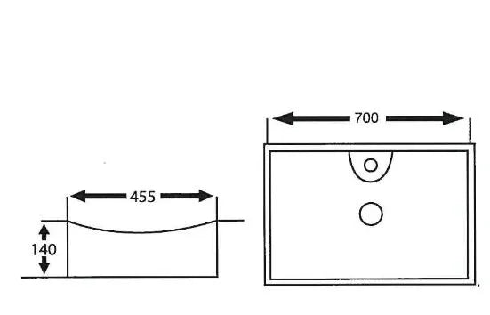 MINTO ART BASIN 700x455x140MM