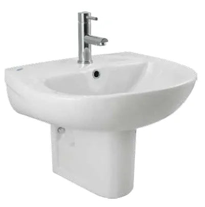 DREAM WALL HUNG BASIN WITH HALF PEDESTAL 460x370x175MM