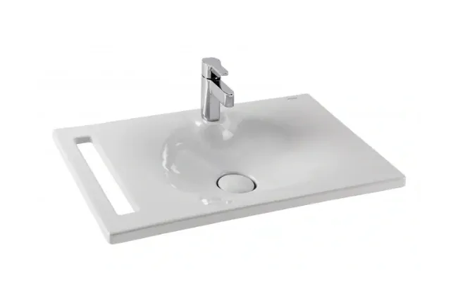 CLEAN WALL HUNG/FURNITURE BASIN WITH TOWEL RAIL 715x465x90MM