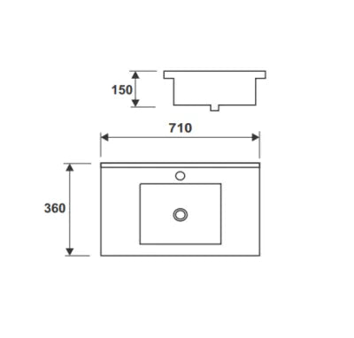 JASPER ABOVE COUNTER FURNITURE BASIN 710x360x150MM