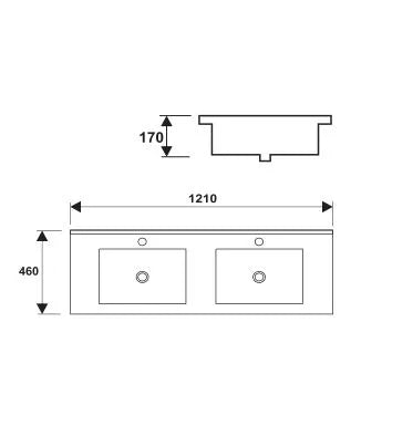 JASPER ABOVE COUNTER FURNITURE BASIN 1210x460x170MM