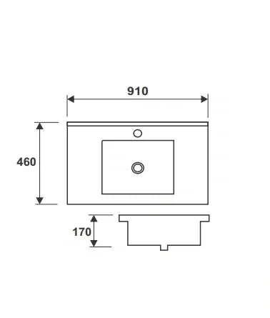 JASPER ABOVE COUNTER FURNITURE BASIN 910x460x170MM