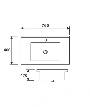 JASPER ABOVE COUNTER FURNITURE BASIN 760x460x170MM