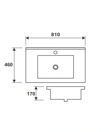 JASPER ABOVE COUNTER FURNITURE BASIN 810x460x170MM