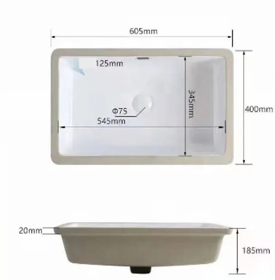 CALEIDO UNDER COUNTER BASIN 605x400x185MM