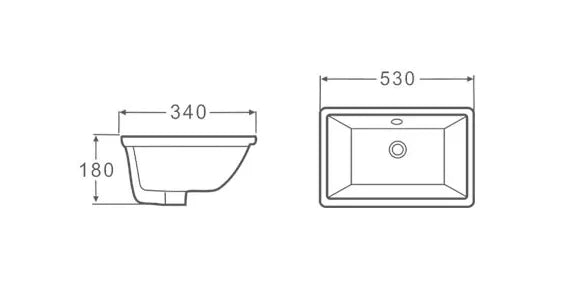 CALEIDO UNDER COUNTER BASIN 530x340x180MM