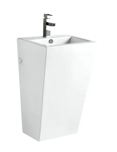 YUKON SQUARE FLOOR STANDING PEDESTAL BASIN 510x450x850MM