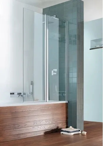 DOUBLE SQUARE BATH SCREEN CLEAR GLASS