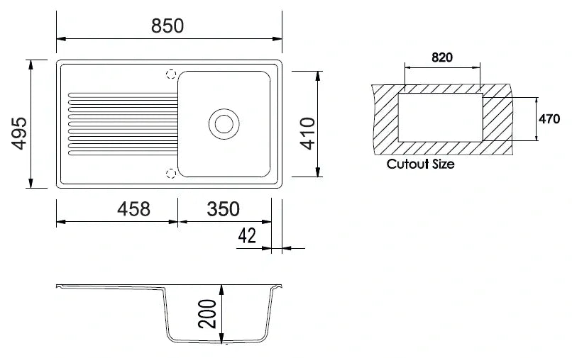 LAGOON 85 KITCHEN SINK 85×49.5CM