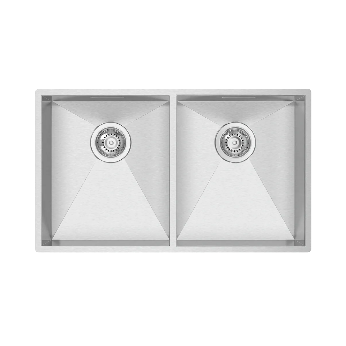 BOX LINE UNDERMOUNTED DOUBLE SINK S/STEEL  77.6X46cm