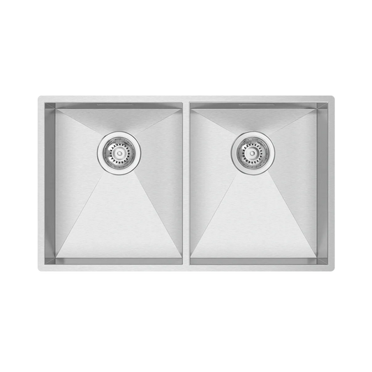 BOX LINE UNDERMOUNTED DOUBLE SINK S/STEEL  77.6X46cm