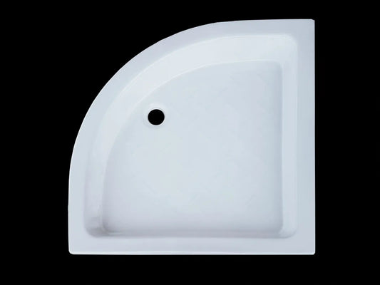 ORION PORCELAIN CORNER ROUND SHOWER TRAY 90X90X10cm