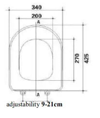 MG WC SEAT S/S HINGES SOFT CLOSE